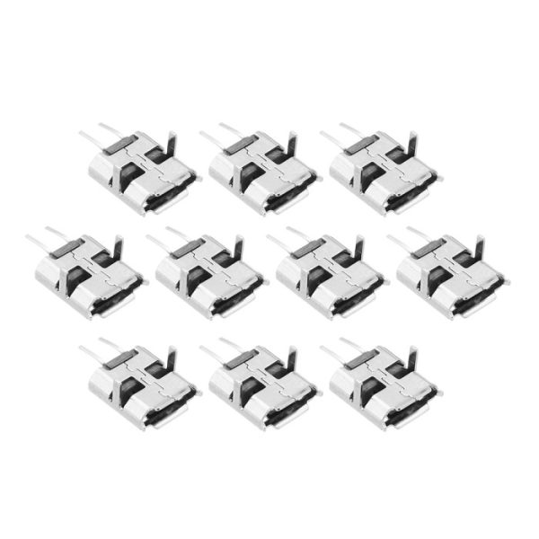 10pcs 2Pin MICRO USB Female Socket Type-B 2 Pin Leads Female DIP Power Socket Connector Micro USB Panel Mount Without Cables For Charging Socket - Image 3