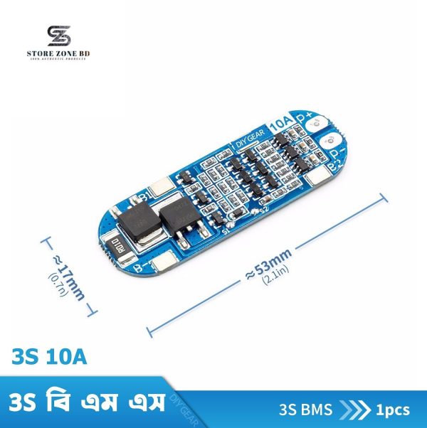 3S 11.1V 12V 12.6V Lithium Battery Protection Board Overcharged Over-Discharge Short-Circuit Function 10A Current, 3S Battery Pack