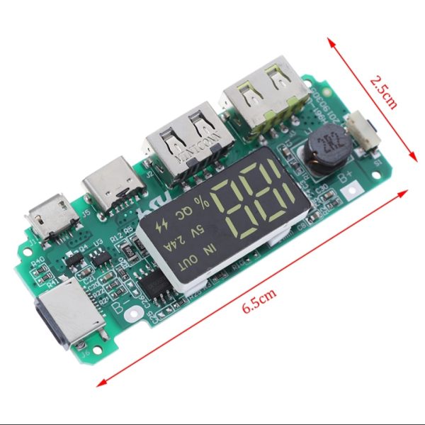 LED Dual USB 5V 2.4A Micro or Type-C USB Mobile Power Bank 18650 Charging Module Lithium Battery Charger Board Circuit Protection - Image 6