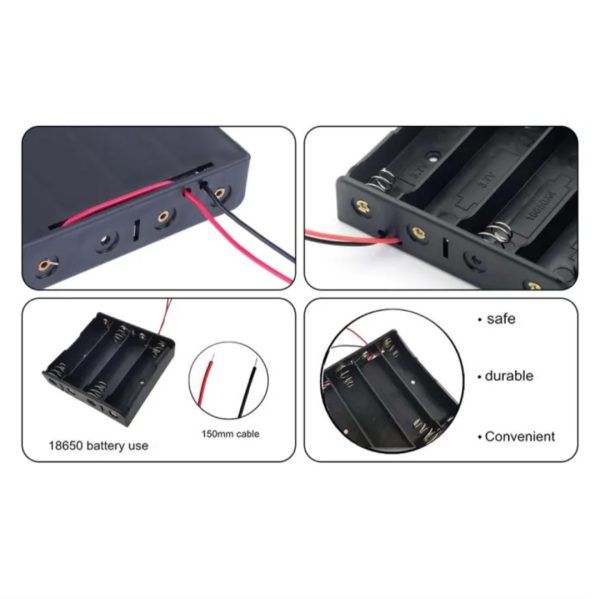 3.7V / 4.2V 18650 Battery Holder Case Box 4 cell (1 piece) - Image 2