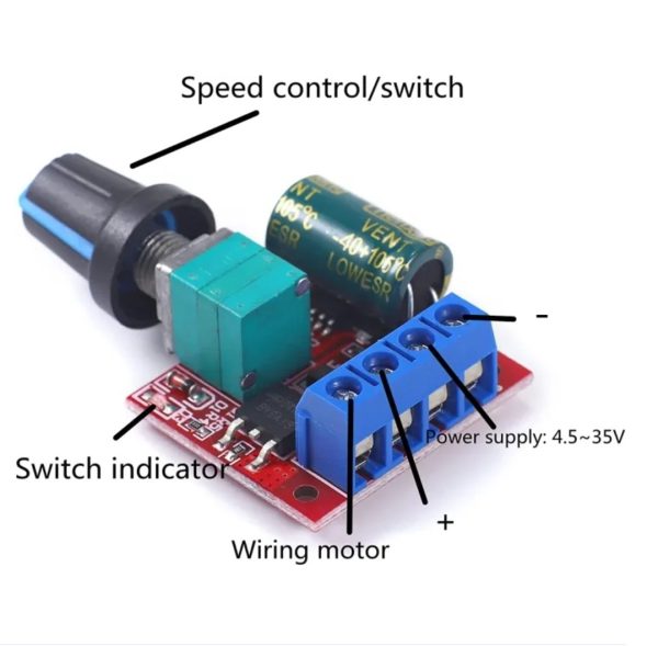 High quality 5v-28V 12V 5a PWM DC Motor Speed ​​Control Control Controller Volt Regulator LED Dima Equipment Professional - Image 2