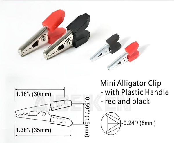 10pcs- Crocodile clips Alligator clips for Electronics work Red and Black - Image 2