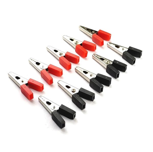 10pcs- Crocodile clips Alligator clips for Electronics work Red and Black - Image 3