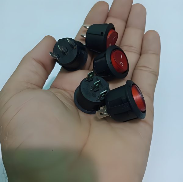 KCD1-2 3Pin Round Black ON OFF Switch (1pcs) - Image 2