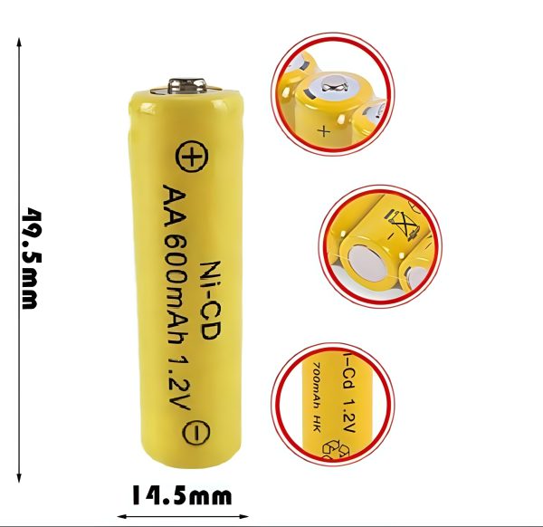 Rechargeable Battery AA 1.2V 600mAh for Hair Clipper/ Beard Trimmer (1pcs)