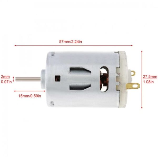 DC 385 Motor voltage(9v to 12v) Diameter 2.7cm and height 5.3cm(including shaft 1.3cm) - Image 3