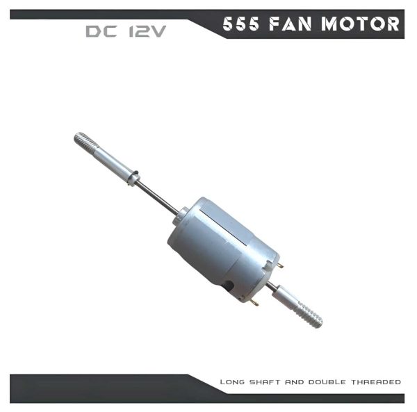 DC 12V 555 Fan / Stand Fan Motor High Speed, Heavy Duty, long shaft, Double Threaded Motor. - Image 2