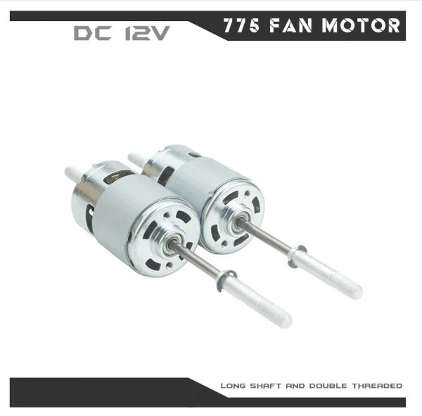 775 12V DC Fan Motor with Long Shaft and Double Threaded Coupler, High Speed, Heavy Duty, Full Metal Body, Original Copper Core Motor. - Image 2