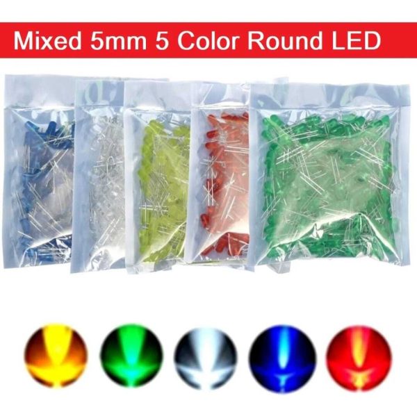 High Quality - 3mm LEDs Light Emmitting Diode Round ASARDED MIX CLOSER 3V input -25 piece Multicolored - Easy to Use And Maintain - Image 2