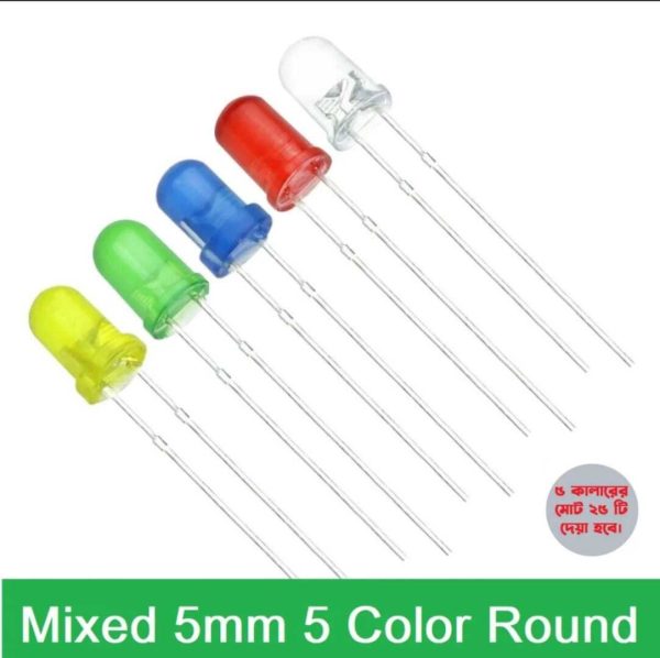 High Quality - 3mm LEDs Light Emmitting Diode Round ASARDED MIX CLOSER 3V input -25 piece Multicolored - Easy to Use And Maintain