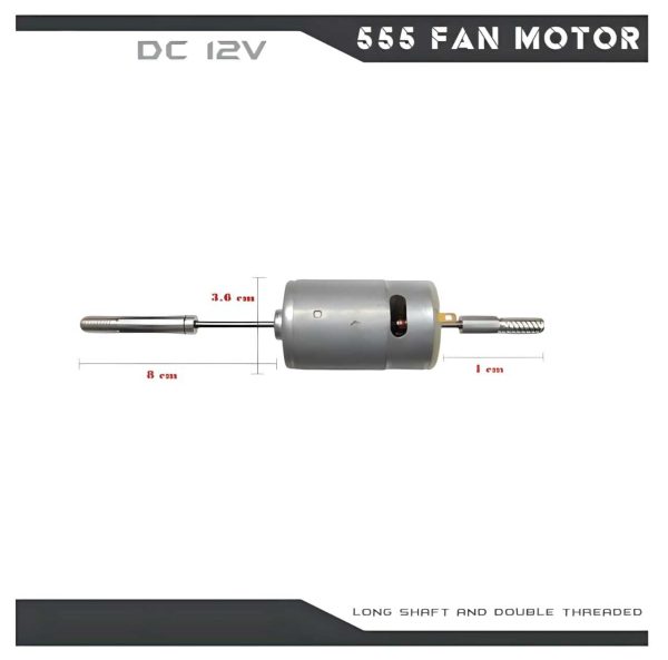 DC 12V 555 Fan / Stand Fan Motor High Speed, Heavy Duty, long shaft, Double Threaded Motor. - Image 3